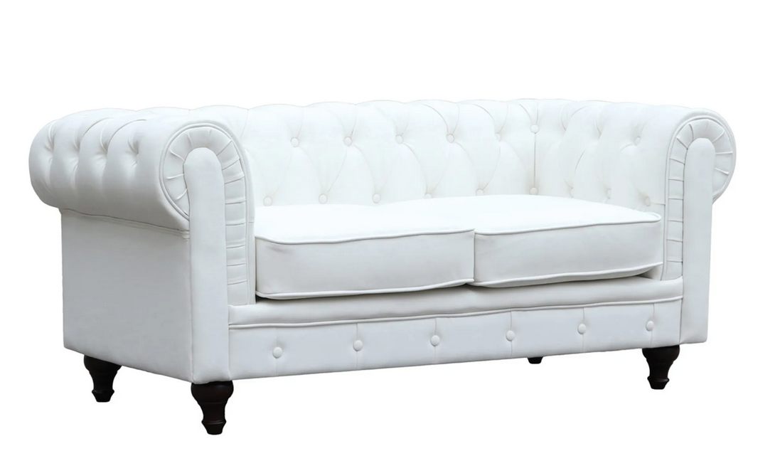 Canapé Chesterfield en forme de L Cuir daim synthétique Marron